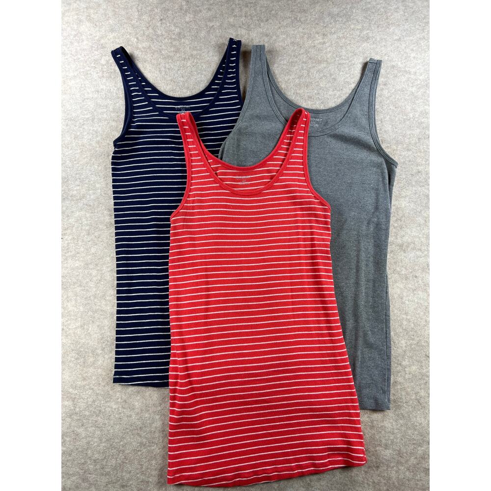 Motherhood Maternity Ribbed Knit Tank Top Bundle Gray Navy Coral Size Medium - Picture 1 of 8